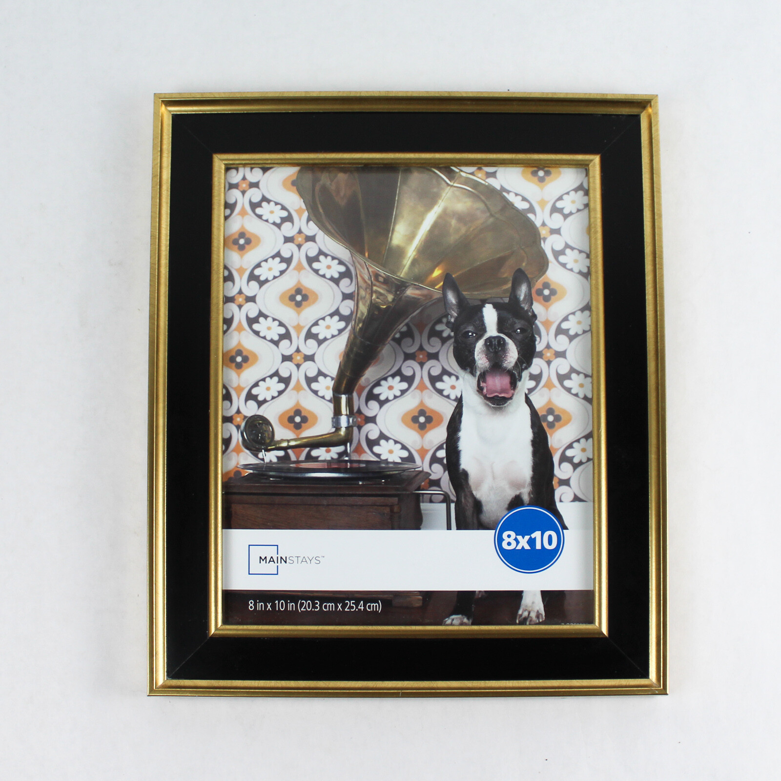 Mainstays Black and Gold Tone Standing Picture Photo Frame 8x10