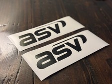 ASV Logo 12” (Set Of 2) Decal Kit Skid Steer Replacement Stickers - Vinyl Black