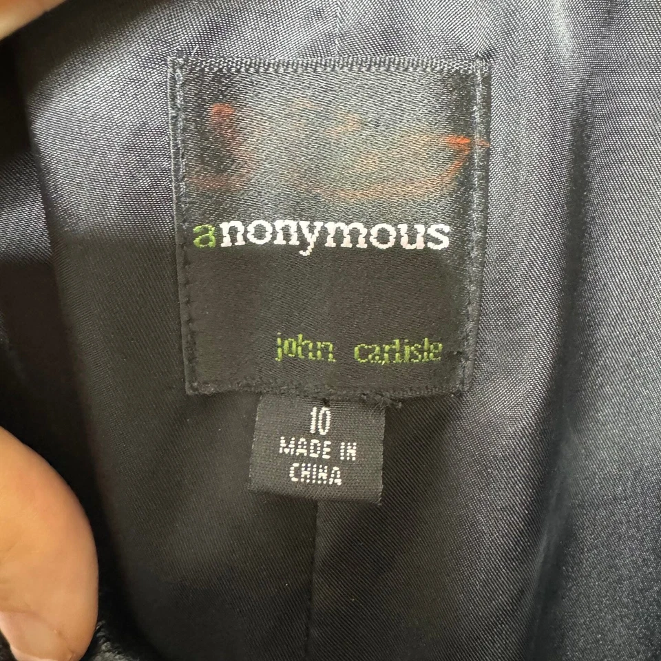 Pantalones de pierna recta de cuero genuino vintage Anonymous by John Carlisle talla 10 Foto 4 de 4