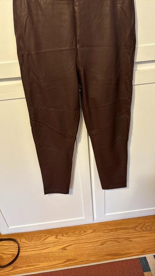 Леггинсы Something темно-синие коричневые кожаные - Изображение 3 из 4