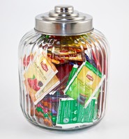 Lipton Large Italian Designer Ribbed Glass Jar With 120 Lipton Tea Bags Caddy Lipton Large Italian Designer Ribbed Glass Jar With 120 Lipton Tea Bags Caddy