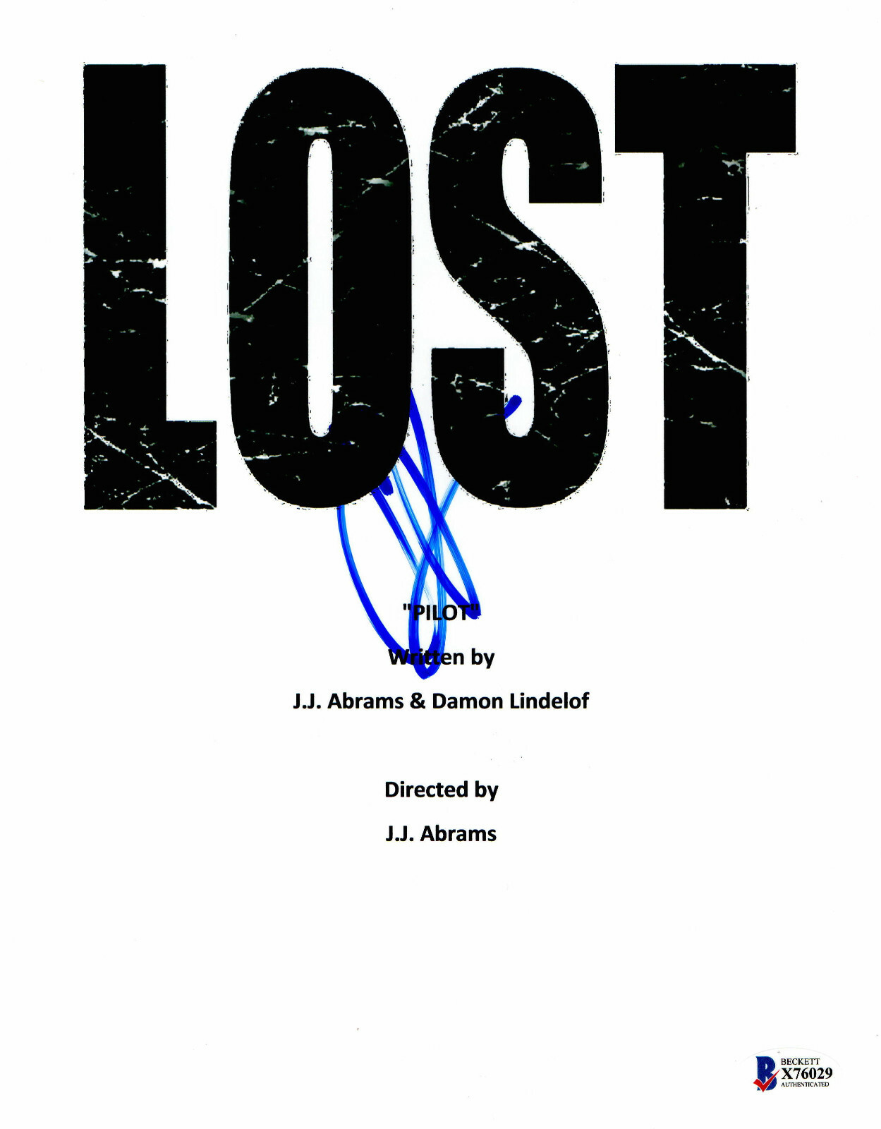 JJ ABRAMS Autographed Signed LOST PILOTFULL SCRIPT BECKETT BAS 