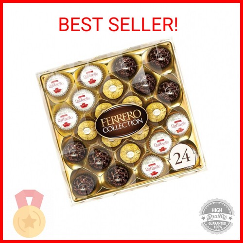 Ferrero Rocher, 24 Count, Premium Gourmet Assorted Hazelnut Milk Chocolate, Dark