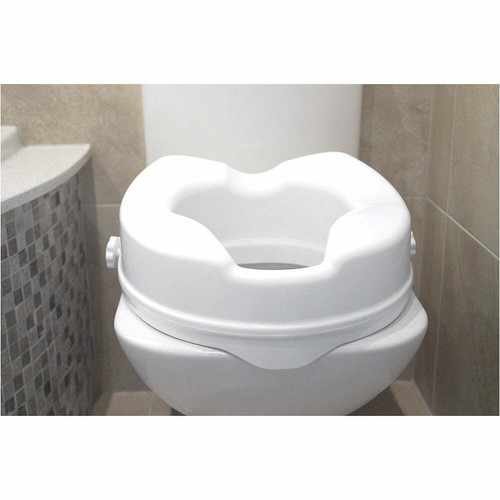 Asiento de inodoro ergonómico elevado de plástico blanco - 2 pulgadas de altura - Fácil instalación - Imagen 2 de 4