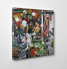 🥇 Quadro Renato Guttuso La Vucciria Palermo Stampa su Tela Vernice Pennellate 