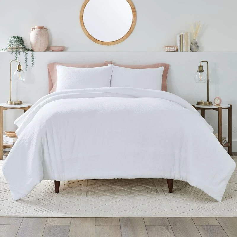 Juego de edredón floral de 3 piezas Matelasse funda de almohada completa reina transpirable suave Foto 2 de 4