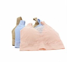 Rhonda Shear 3 Pack Ahh Bra with Lace Overlay and Removable Pads Multi Sz M