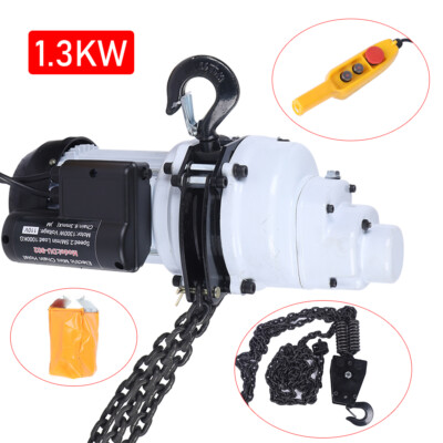 2200 LBS/ 1 Ton Electric Chain Hoist Single-Phase Hoist Crane 10FT Chain 110V US