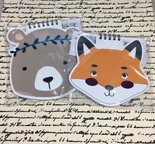 Spiral Note Pads Back to School Desk Office Work Animals Bear Fox Die Cut Foil