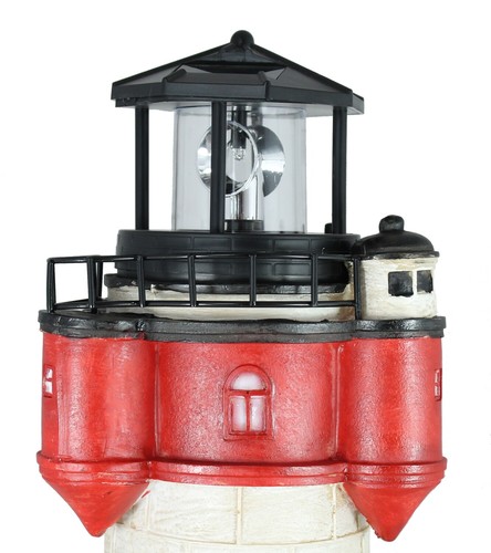 Leuchtturm Solar Roter Sand ca. 50 cm mit LED Beleuchtung Leuchturm Gartendeko - Bild 5 von 9