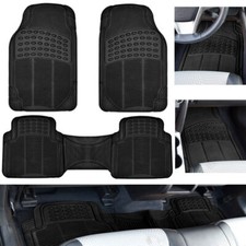 Rubber Car Floor Mats For All Weather Protection Full Front Rear Set Hd Black