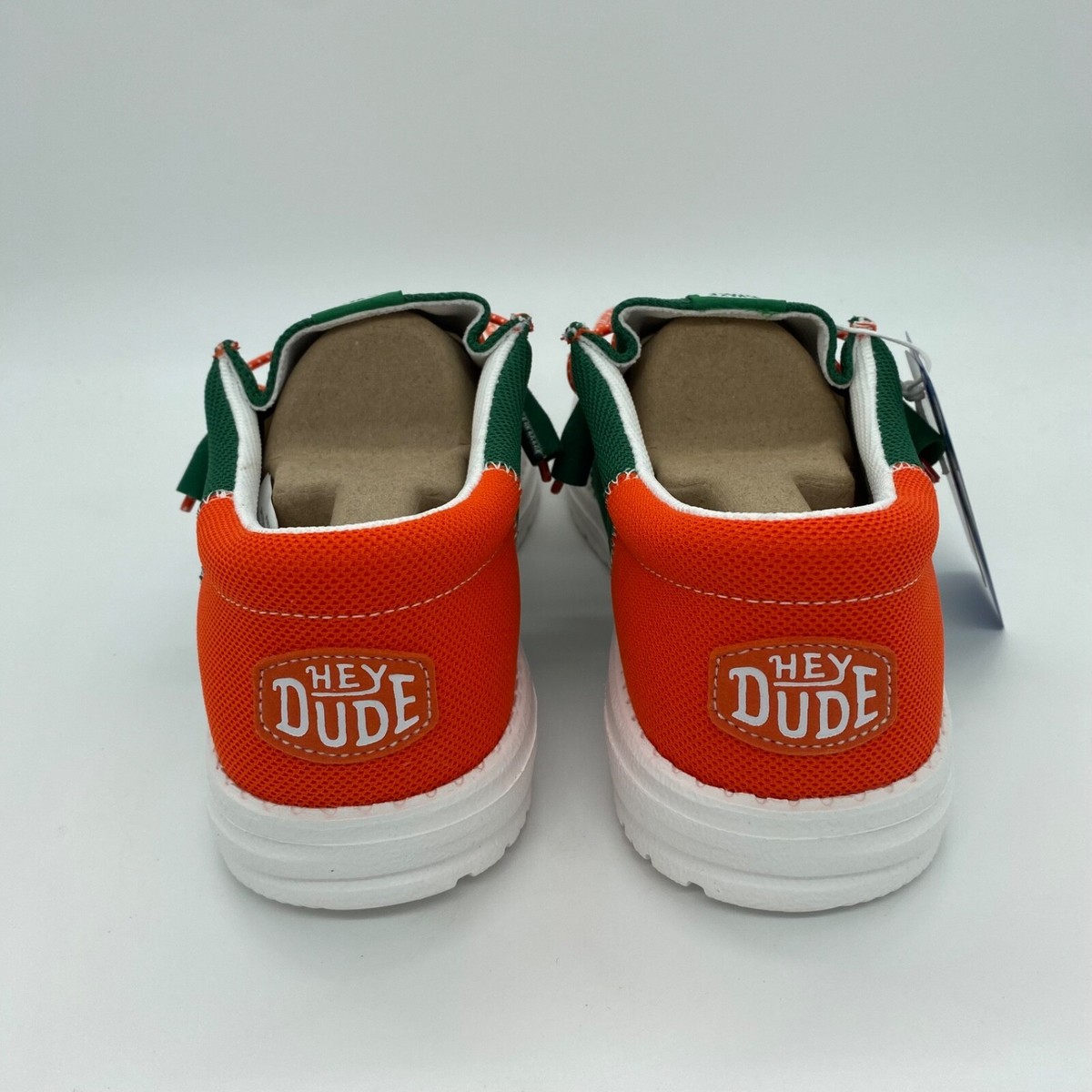 Hey Dude Wally Tri U of Miami Hurricanes Men\'s Size 11 Shoes Green White Orange Miami Hurricanes Personalized Hey Dude Shoes - Growkoc main image 2