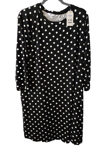 sachin and babi light blue dress NWT NEW Women's Black Chiffon Polka Dot Dress XS Little Black Dress 3/4  Sleeve