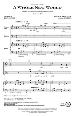 A Whole New World Disney Choral SAB Alan Menken
