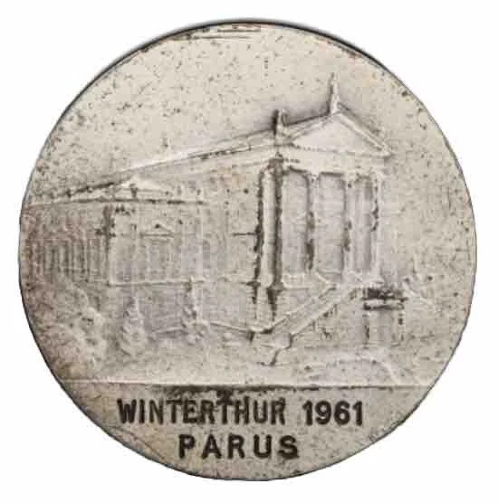 Switzerland 1961 Matte 0.925 Silver Medal, Confederation Winterthur-Parus, PCGS - Image 2 of 4