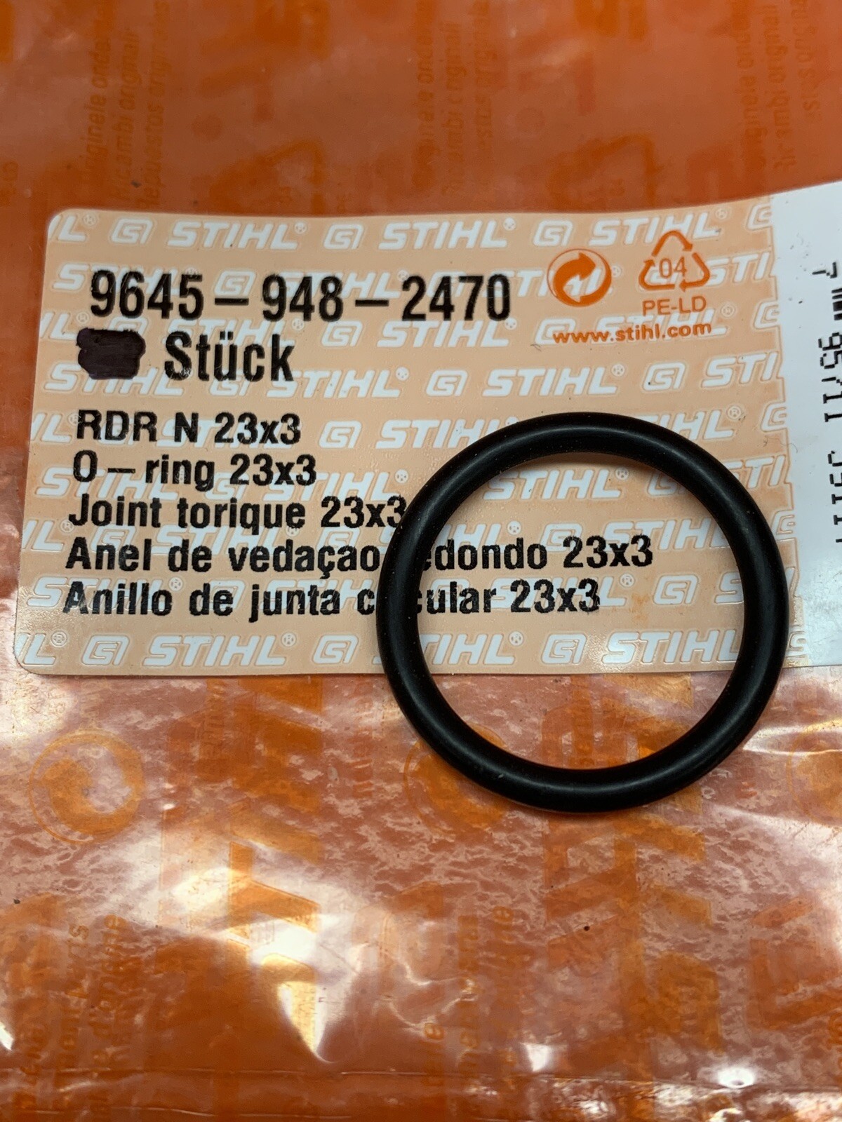 STIHL OEM O-Ring 23x3 – 2-Pack For Toolless Oil Cap (Part # 9645-948-2470)