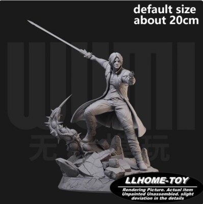 Game Dante Sword Gun Fight Resin 3D Print GK Figure DIY Model Unpainted