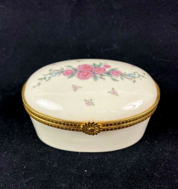 Lenox Jewelry Trinket Hinged Oval Box eBay