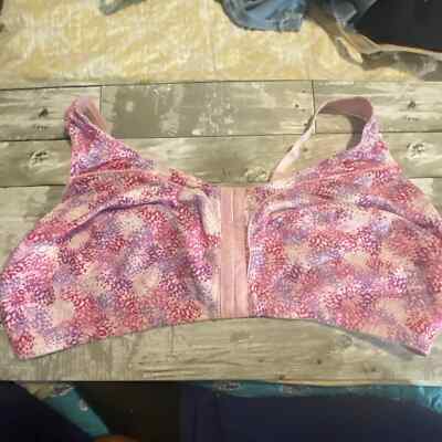 Comfort Choice pink floral wirefree front close bra 52DD | eBay