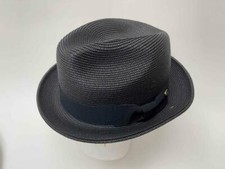 New Epoch Hats Summer Straw Poly Braid 2" Brim Black Dress Hat Fedora F2810