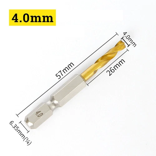 1.5-13mm Handhaben Bohrer Mit 1/4" Sechskantschaft Hss Spiralbohrer Bitaufnahme - Bild 20 von 25
