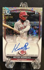 2023 Hector Rodriguez 1st Bowman Chrome Auto Speckle 148/299 Rookie Reds
