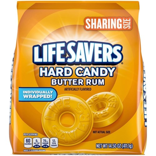 2 (pack) Life Savers Butter Rum Hard Candy Individually Wrapped, Sharing Size - Picture 2 of 11