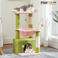 PAWZ Road Cat Tree Tower Sisal Scratching Post Pink Condo House Deep Hammock Bed