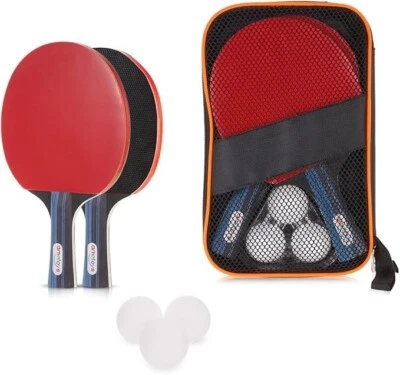 AMETOYS Table Tennis Racket Ping Pong Portable Recreational Games 2 Paddles 3 Balls F209