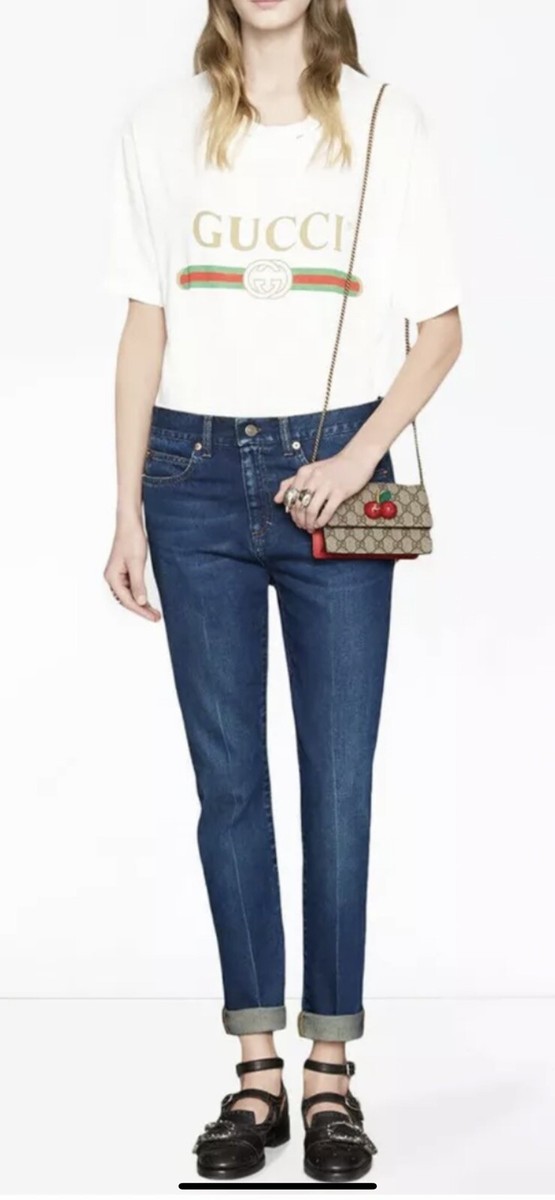 100% Authentic GUCCI GG Supreme Mini Crossbody Bag With Cherry | eBay