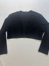 Blu Sage Cardigan Women Large Black Travel Knit Dressy Made In USA