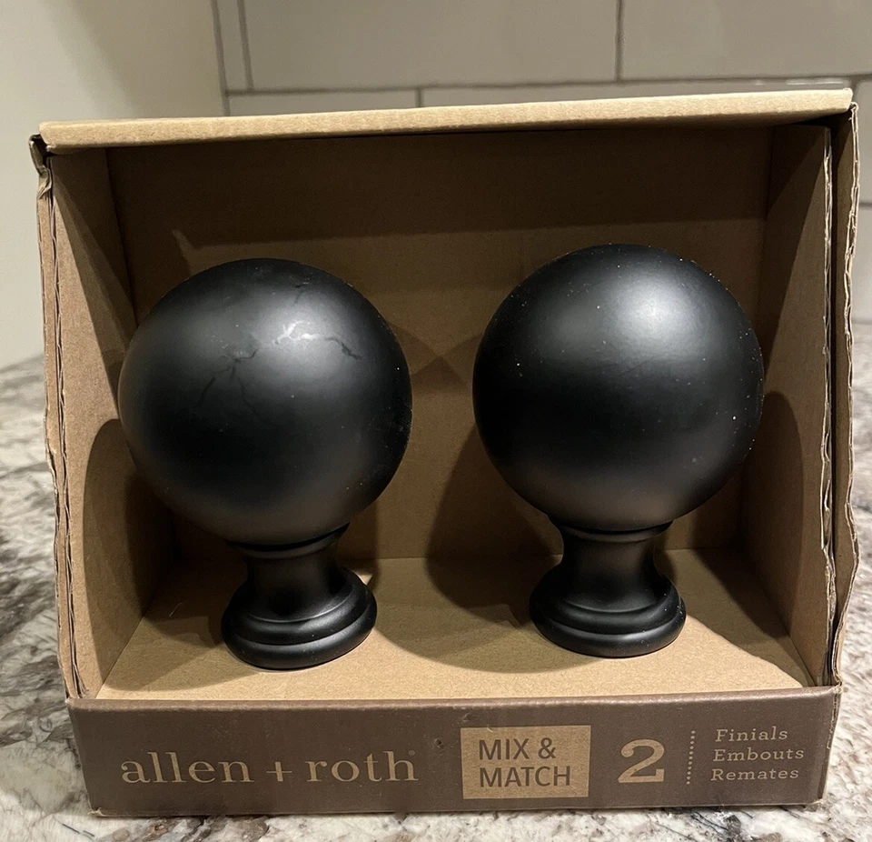 Par de remates Allen & Roth acabado negro mate encontrados #0634445 algo de desgaste Foto 2 de 4