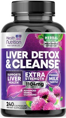 Liver Cleanse Detox 1104mg Milk Thistle Dandelion Support Capsules