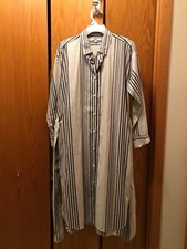 Uniqlo Black & White Striped Shirt Dress Size M