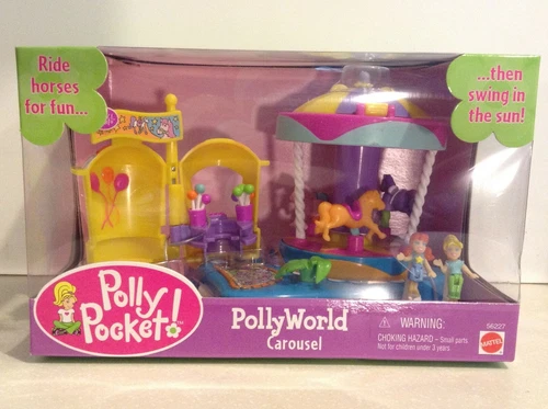 Rare! Mattel Polly Pocket PollyWorld Carousel NEW IN BOX! Carnival Playset 