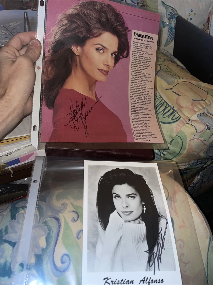 2 AUTOGRAPHED Pictures Of KRISTIAN ALFONSO DAYS OF OUR LIVES HOPE RARE