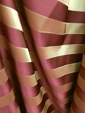 BURGUNDY GOLD Striped Brocade Upholstery Drapery Fabric (110 in.) Sold BTY