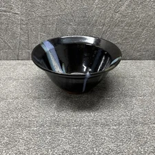 Vtg Brickyard Pottery Footed Bowl Multi Colored Signed Dosch