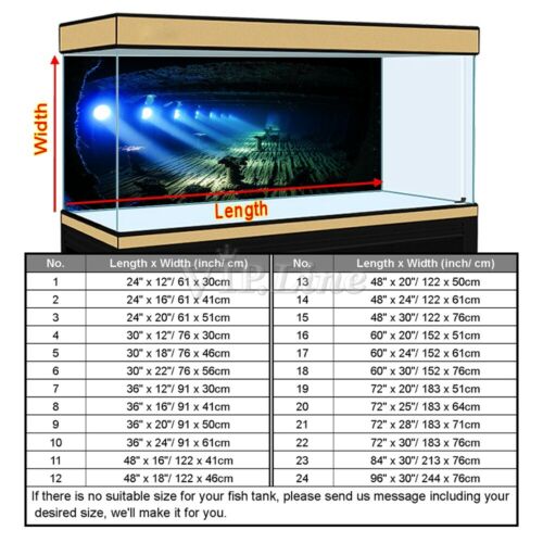 Aquarium Background Poster Shipwreck Cabin HD Fish Tank Decorations Landscape - Picture 3 of 5