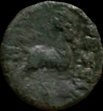 Thessalonica, Macedonia, AE18. Head of Dionysos Goat. Ancient Greek 