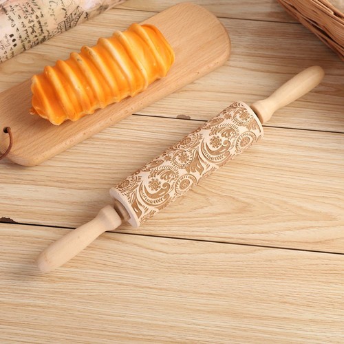 Rolling Pin Embossed Rolling Pin 3D Decorative Christmas Elements Pattern - Picture 10 of 20