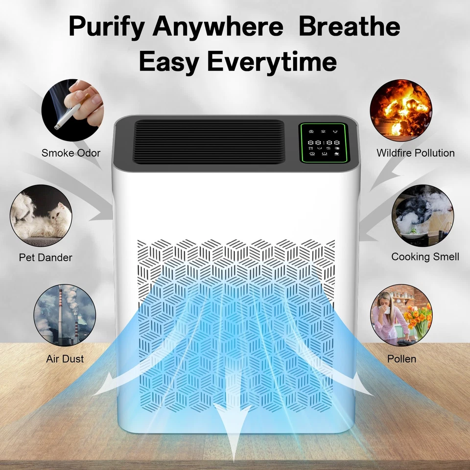 Air Purifier For Home Large Room H13 True HEPA Washable Filter Air Cleaner PM2.5 - Image 4 of 4