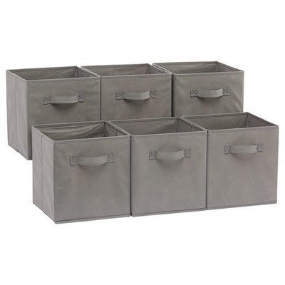 Amazon Basics Collapsible Fabric Storage Cubes 10.5''x10.5''x11'', Gray