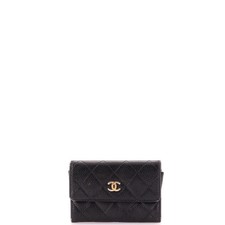 Chanel CC Flap Card Case Quilted Caviar