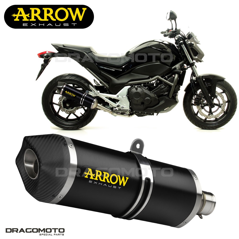 Silencieux d'échappement Arrow Race-Tech en alu noir pour Honda NC 700 S