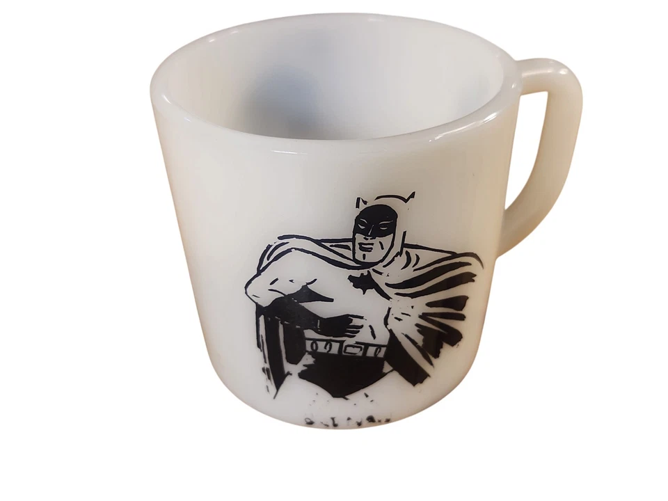 Taza de vidrio de leche Westfield vintage 1966 Batman de 3+ pulgadas Foto 4 de 4