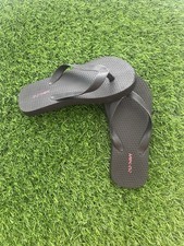 Kids Flip Flop Sandals Black Rubber Youth Size 3-4 Approx 10  Footbed