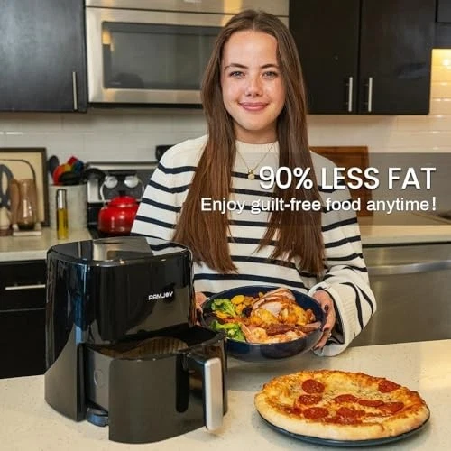 Compact 3.8QT Air Fryer for 1-2 People with 8-in-1 Functions Including Roasting