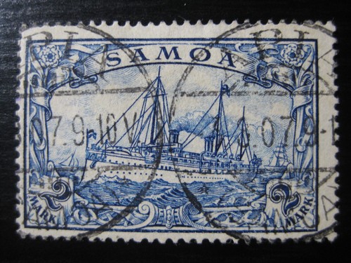 MARSHALL-INSELN DEUTSCHE KOLONIE Mi. #17 gebrauchte Kaiser Yacht Briefmarke! CV 145,00 $