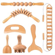 7-in-1 Wood Therapy Massage Tools for Body Sculpting  Lymphatic Drainage - P...